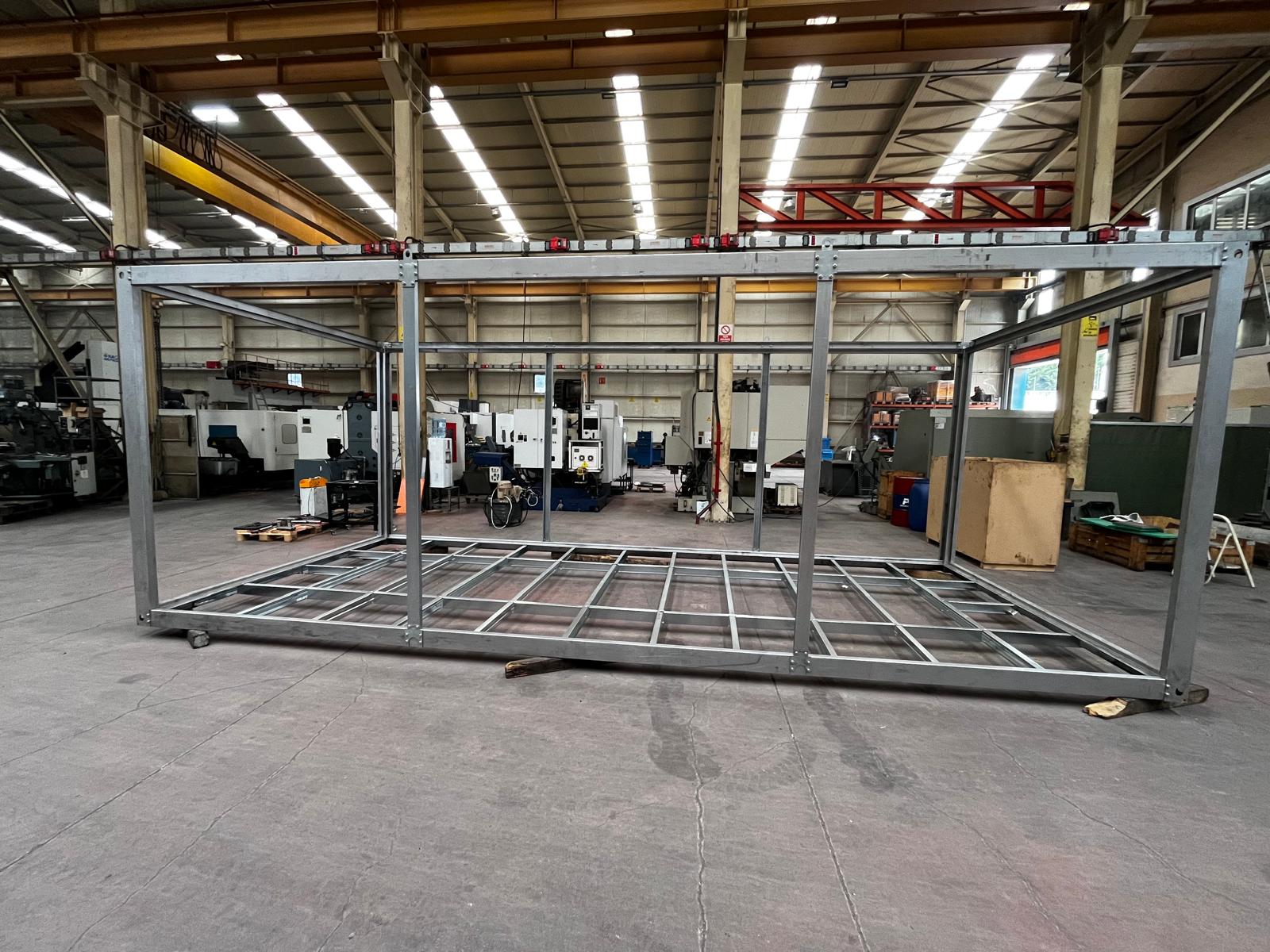 Demonte Konteyner Şase Profil Seti 3×9 m — galvaniz çelik demonte konteyner iskeleti